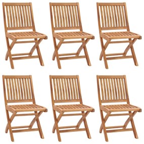 vidaXL Cadeiras de jardim dobráveis 6 pcs madeira de teca maciça