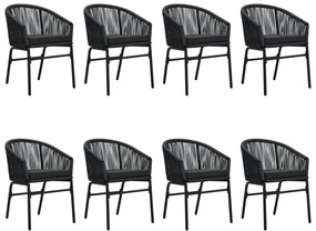 9 pcs conjunto de jantar para jardim preto