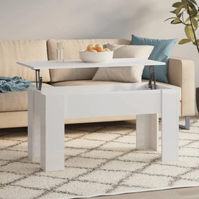 vidaXL Mesa centro 101x49x52 cm madeira processada branco brilhante