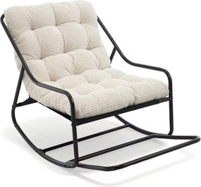 Cadeira de baloiço para exterior com almofada de conforto, para sala de estar, quarto, sala de leitura, 75x116x82 cm, Branco| AOSOM Portugal