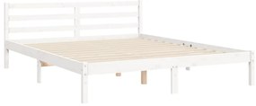 Estrutura de cama com cabeceira 160x200 cm madeira maciça