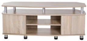 Mesa Suporte de TV Móvel de Jantar Sala Moderno Armário 2 Portas 2 Estantes 120x39.5x52cm Madeira Cor Carvalho