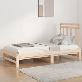 3108357 vidaXL Estrutura sofá-cama de puxar 2x(90x190) cm pinho maciço