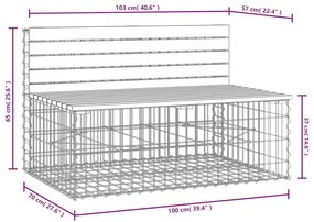Banco jardim design gabião 103x70x65 cm madeira douglas maciça