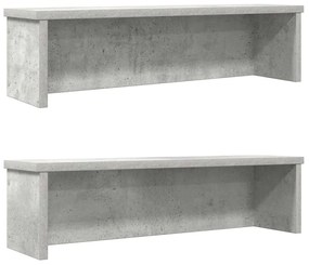 Racks de cozinha empilhável 2 pcs concreto cinza 50x15x16 cm