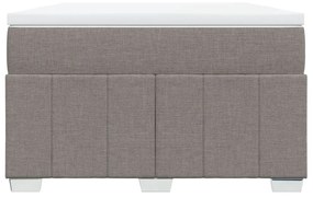 Cama boxspring c/ colchão 120x190cm tecido castanho-acinzentado