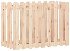 Canteiro elevado c/ design de cerca 100x50x70 cm pinho maciço