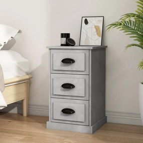 vidaXL Mesa de cabeceira 39x39x67 cm derivados madeira cinza cimento