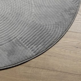 Tapete de pelo curto IZA visual escandinavo Ø 100 cm cinzento