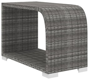 8 pcs conjunto lounge de jardim c/ almofadões vime PE cinzento