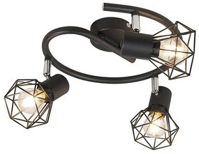 Projetores Art Deco preto ajustável 3 luzes - Mosh Moderno