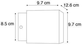 Candeeiro de parede design preto / dourado incl. LED - Caja Design,Industrial,Moderno