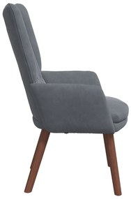 Cadeira Relaxante Cinza Escuro Veludo