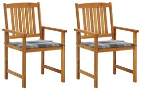 vidaXL Cadeiras de jardim com almofadões 2 pcs acácia maciça