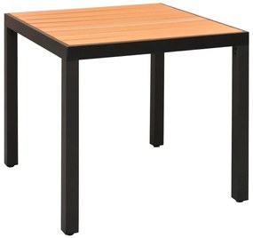 3 pcs conjunto de jantar para jardim preto e castanho