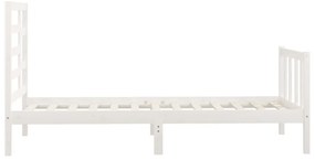 Cama sem colchão 100x200 cm madeira de pinho maciça branco