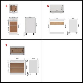 7 pcs conjunto armários de cozinha contraplacado branco