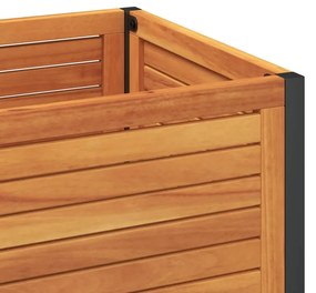 Vaso/floreira de jardim c/ prateleira 110x45x80 cm acácia/aço