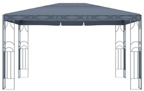 Gazebo com cordões de luzes LED 400x300 cm antracite
