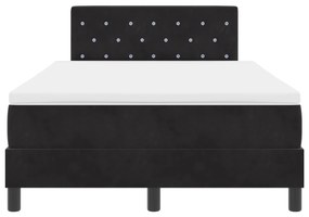 Cama Box Spring vidaXL com Colchão Preto 120x200 cm Veludo