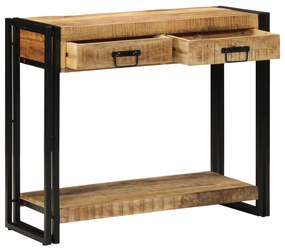 Mesa Console vidaXL 90x33x75 cm Madeira de Mangueira Sólida e Rústica