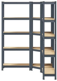 Estante 5 prateleiras 3 pcs derivados de madeira/aço antracite