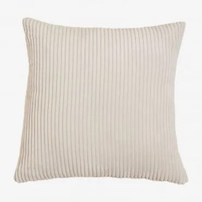 Almofada Quadrada 50x50 Cm Estofada Bruna Bombazina Bege Linho - Sklum