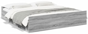 vidaXL Estrutura de cama c/ gavetas derivados madeira cinza sonoma