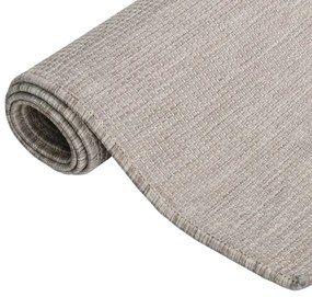 Tapete de tecido plano p/ exterior 160x230 cm cinza-acastanhado