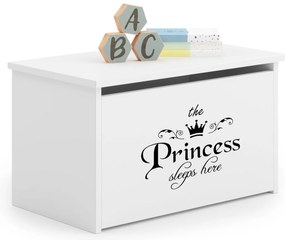 Caixa de brinquedos branca Daria - ilustração princesa