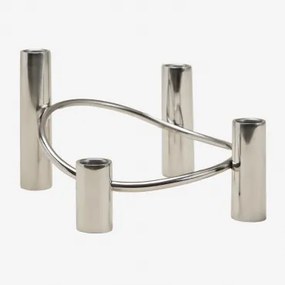 Candelabro De 4 Braços Em Aço Tyva Cinza Cromado - Sklum