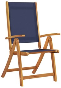 Cadeiras de jardim dobráveis 8 pcs acácia maciça e textilene