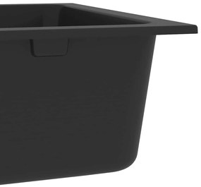 Pia de Cozinha Preta 760x480x184 mm de Granito
