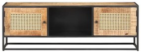 Móvel de TV 120x30x40cm mangueira áspera maciça e palha natural