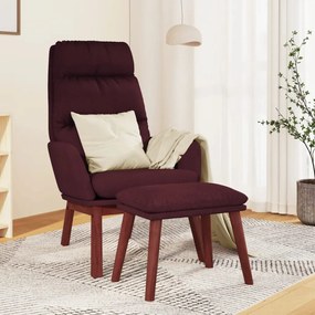 vidaXL Cadeira de descanso com banco tecido roxo