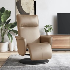 vidaXL Cadeira reclinável com apoio de pés couro artificial cappuccino