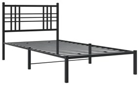 Estrutura de cama com cabeceira 90x190 cm metal preto