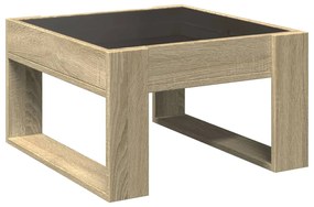 Mesa de centro luzes LED Infinity 50x53x30 cm carvalho sonoma