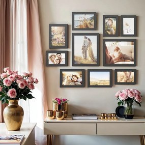 Conjunto de 10 molduras fotografias pretas