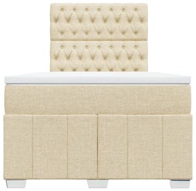 Cama boxspring com colchão 120x190 cm tecido cor creme