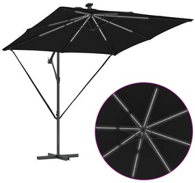 Guarda-sol de Bananeira Cantilever Preto 249 x 249 x 250 cm