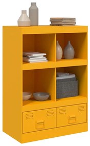 Aparador alto 67x39x95 cm aço amarelo mostarda
