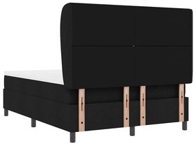 Cama com Estrado e Colchão - Preto, 140x200 cm, Tecido