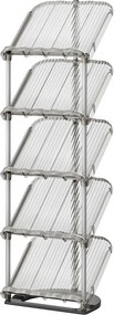 Sapateira de 5 prateleiras, design inclinado 24,5 x 28,4 x 102,5 cm cinzenta