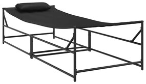 Cama de Sol pra Jardim - Antracite - 200x74x73 cm - Aço e Textilene