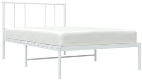 Estrutura de cama em metal com cabeceira 107x203 cm branco