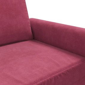 Sofá de 2 lugares veludo 140 cm vermelho tinto