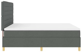 Cama Box Spring com Colchão &amp; LED Cinza Escuro 180x200 cm Tecido