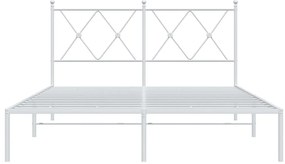 Estrutura de cama com cabeceira 140x200 cm metal branco