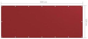 Tela de varanda 120x300 cm tecido Oxford vermelho